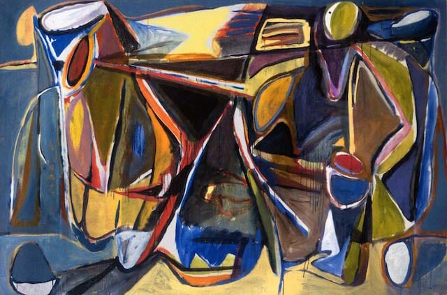 Bram van Velde, "Untitled, Paris-Montrouge" (1956), oil on canvas, 51 x 76-3/4 inches (via members.chello.nl)