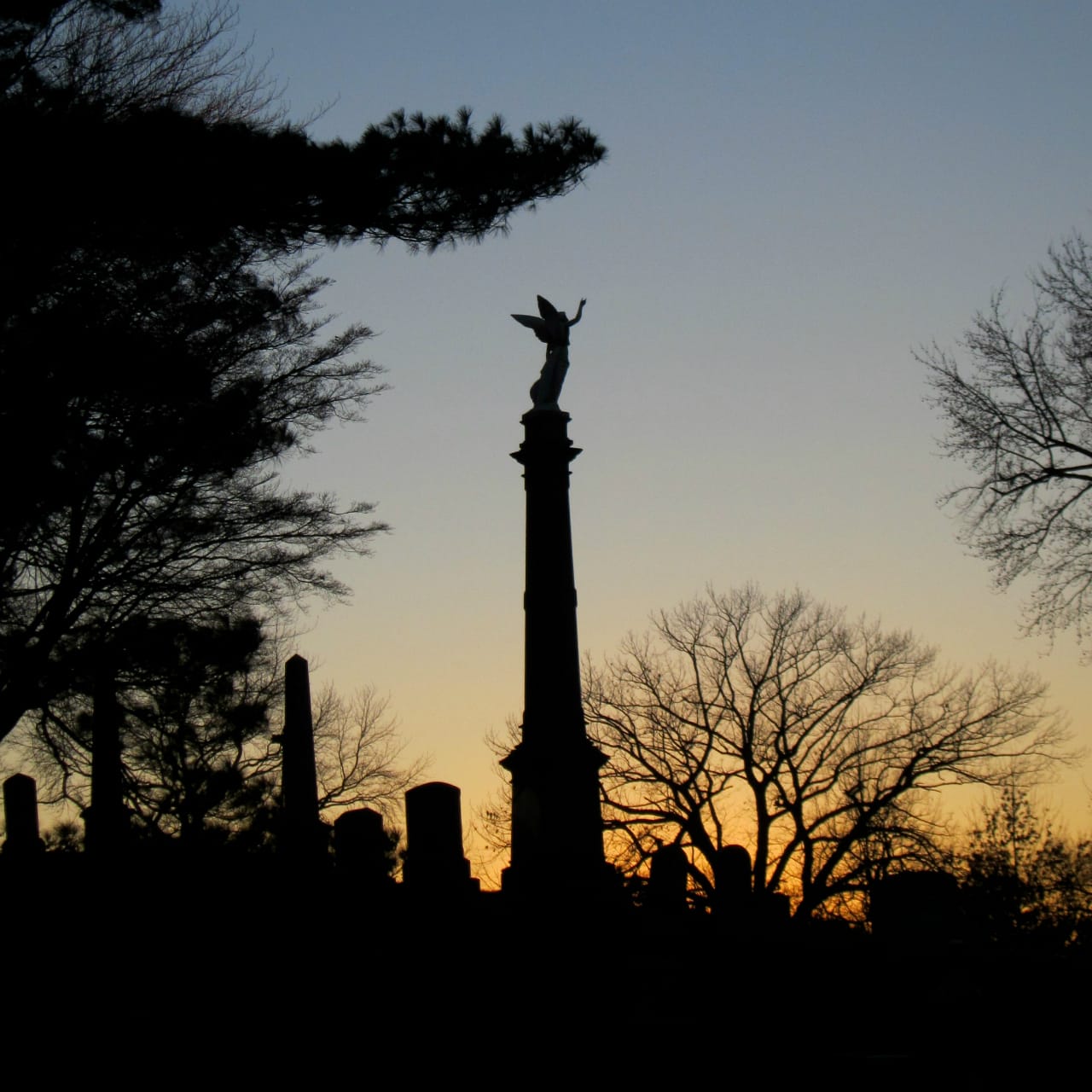 Sunset at Green-Wood Cemetery, Brooklyn (photograph by the author)