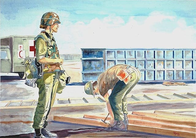 Chip Beck, "Queen Bee" (1991) (Image courtesy of the Navy Art Gallery) 