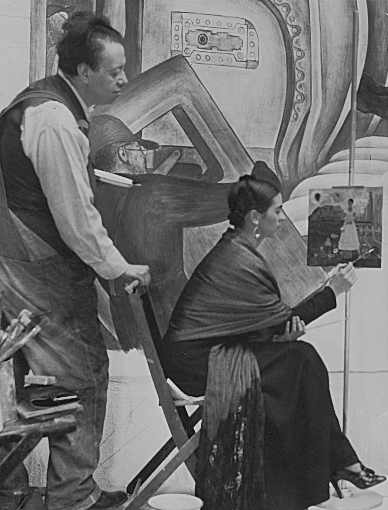 Diego Rivera and Frida Kahlo in Detroit, c. 1933, Courtesy of Spencer Throckmorton Collection, New York