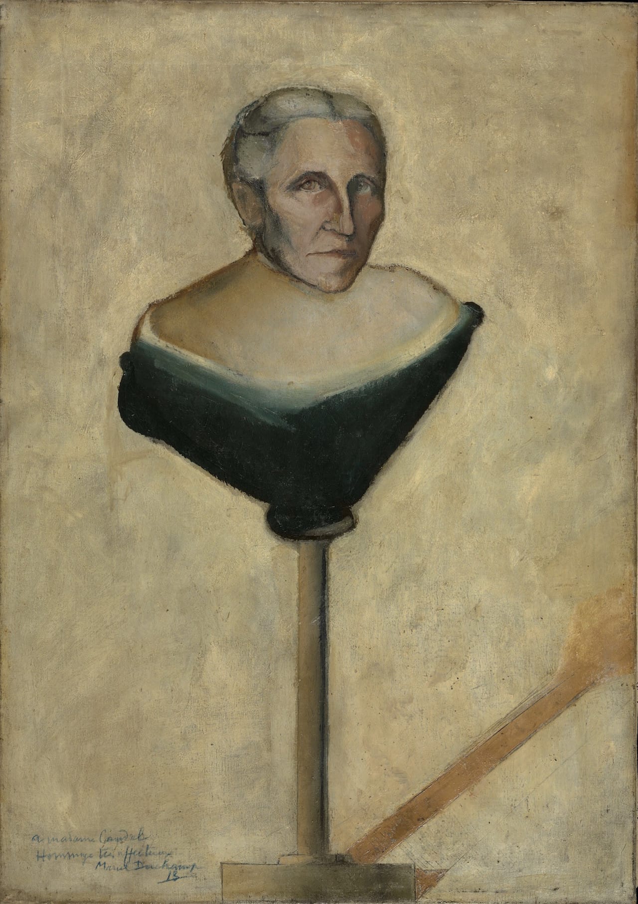 Marcel Duchamp, "Portrait of Gustave Candel's Mother" (1911–12), oil on canvas, 24 x 17 1/8 inches (Philadelphia Museum of Art, Gift of Mme Yolande Candel in memory of her father, Gustave Candel, and Marcel Duchamp, 2014; © Artists Rights Society (ARS), New York / ADAGP, Paris / Estate of Marcel Duchamp)