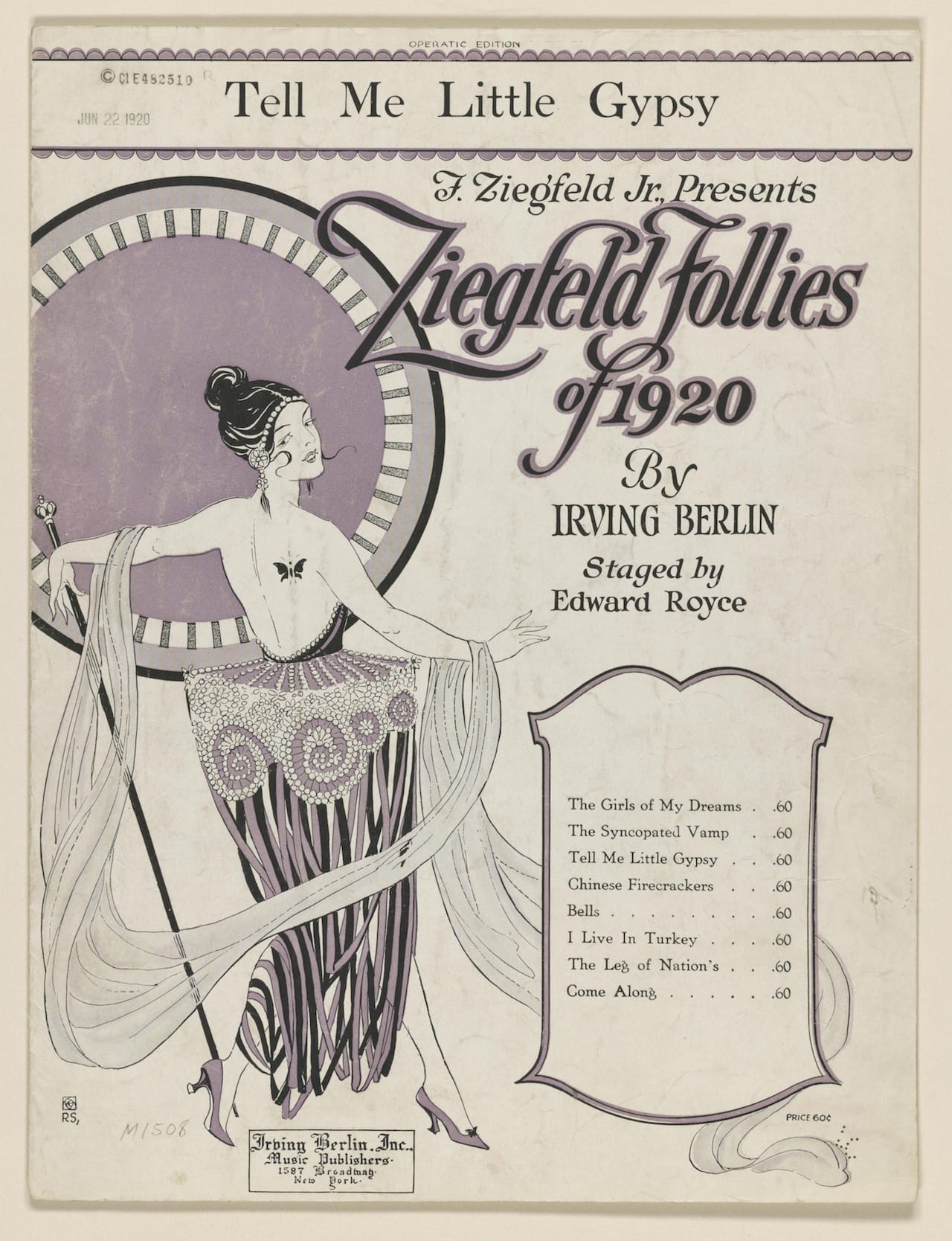 Irving Berlin (1888–1989). Ziegfeld Follies of 1920 sheet music. Music Division, Library of Congress