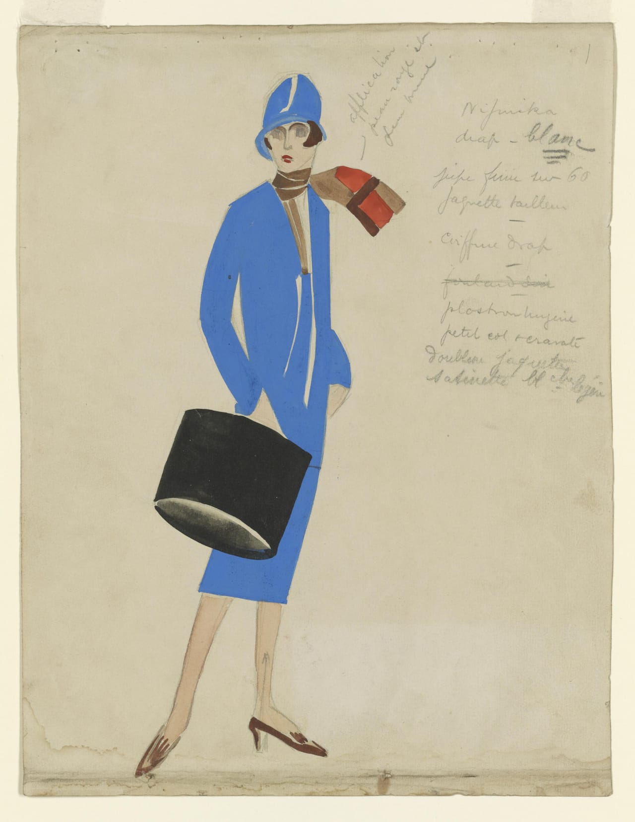 Alexandra Exter (1884–1949). Modiste costume design for Sports and Touring Ballet Revue, 1925. Gouache drawing with notations (courtesy Music Division, Library of Congress)