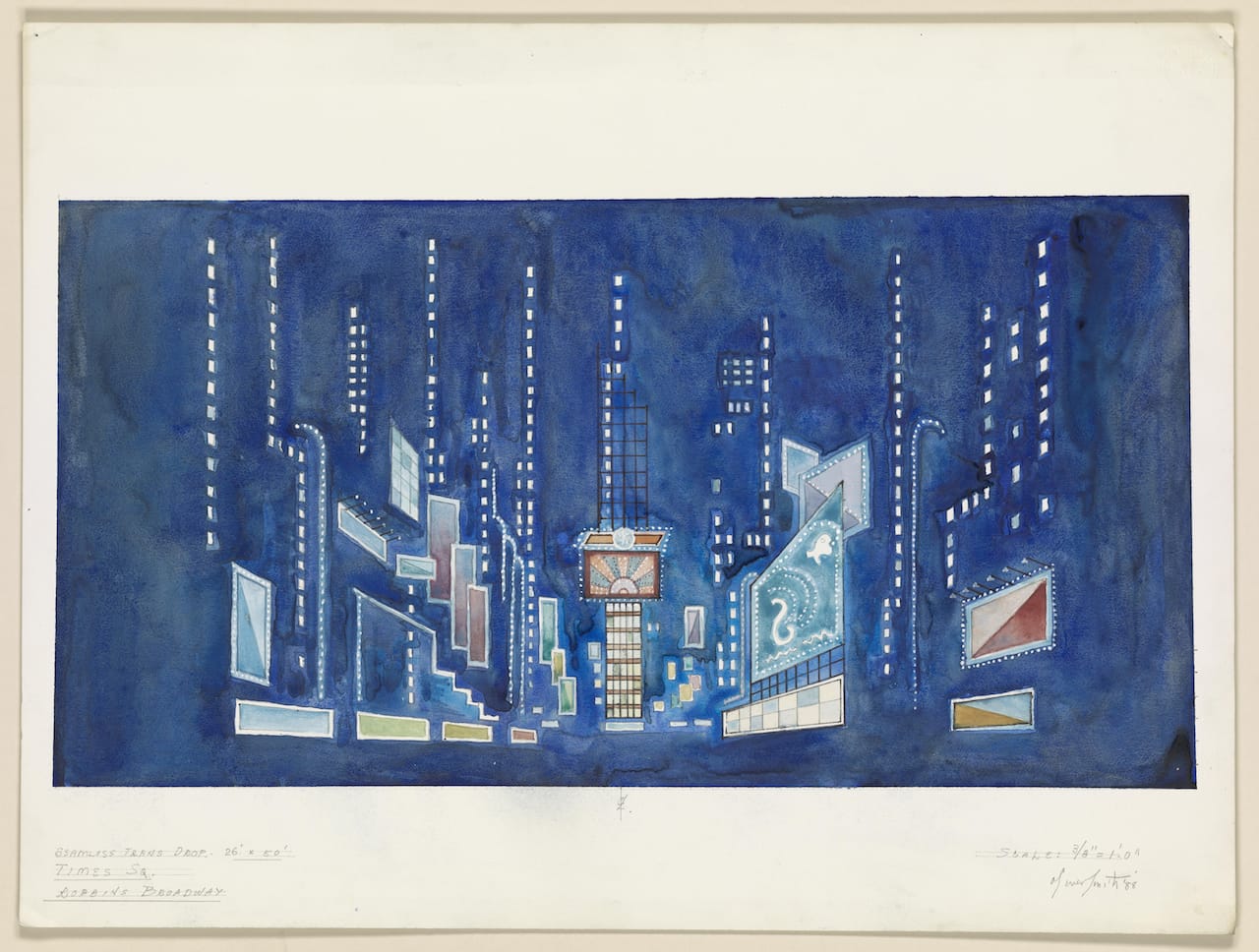 Oliver Smith (1918–1994). Scenic design for Jerome Robbins’ Broadway. Watercolor and pen and ink drawing. Oliver Smith Collection, Music Division, Library of Congress