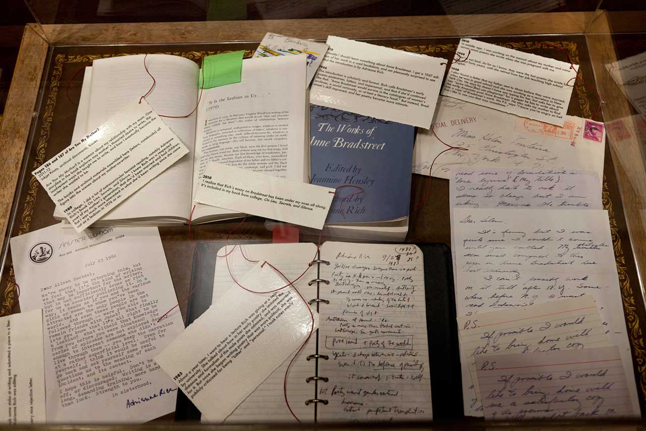 Memorabilia from Bechdel’s life, including a “very nice rejection letter” from Adrienne Rich (click to enlarge)