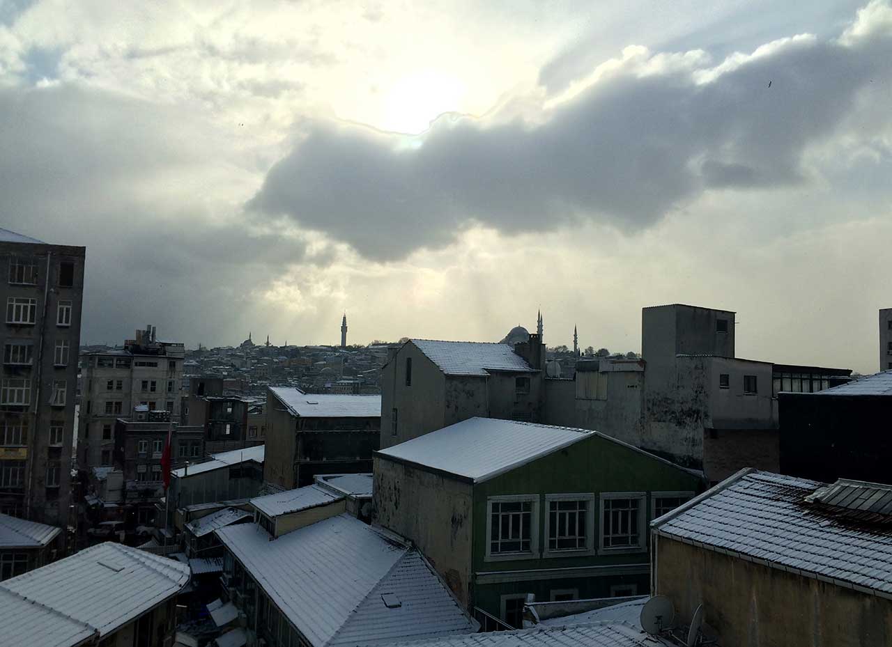 A view of Istanbul in January, from SALT Galata