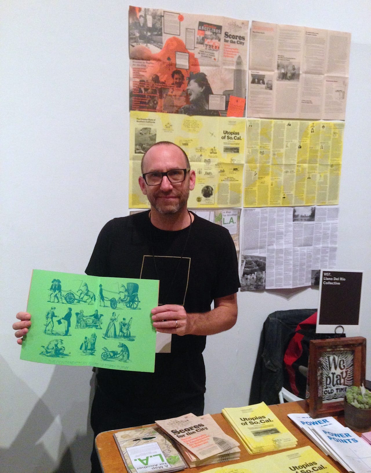 Ken Ehrlich at the Llano Del Rio Collective booth.