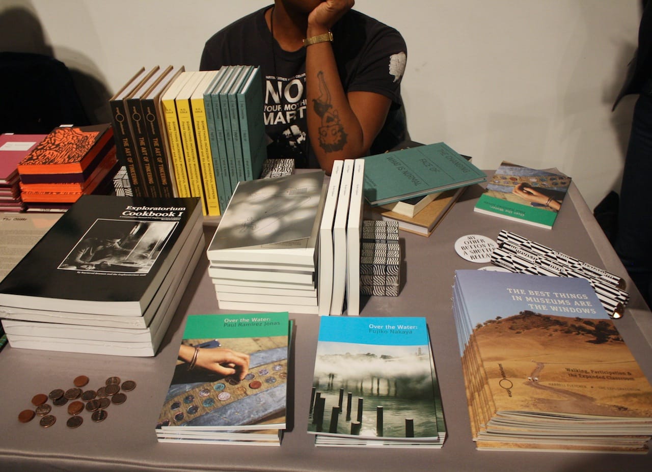 Jackie Clay at the Exploratorium's booth.
