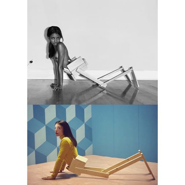 "An image done by me in 2010 and a still image from a music video released yesterday directed by Christopher Sweeney for Jessie Ware" (image by Asger Carlsen, via Instagram)