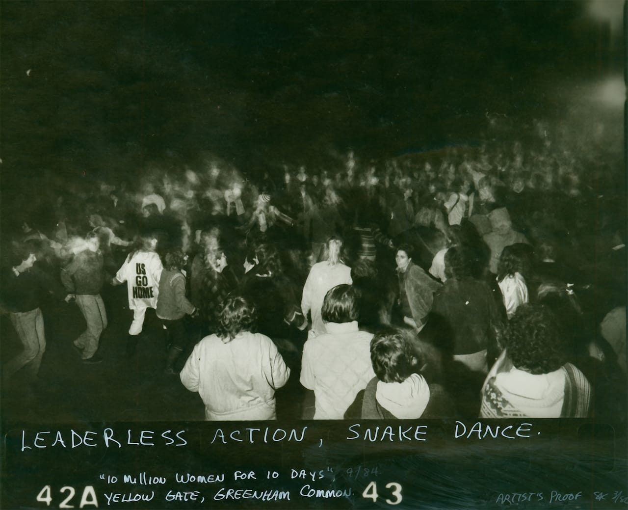 Susan Kleckner, "Untitled (A Woman Lived Here...)", Greenham Common Silver Print Series (1984) (courtesy of the Susan Kleckner Archive, Special Collections and University Archives, W.E.B. Du Bois Library, University of Massachusetts Amherst