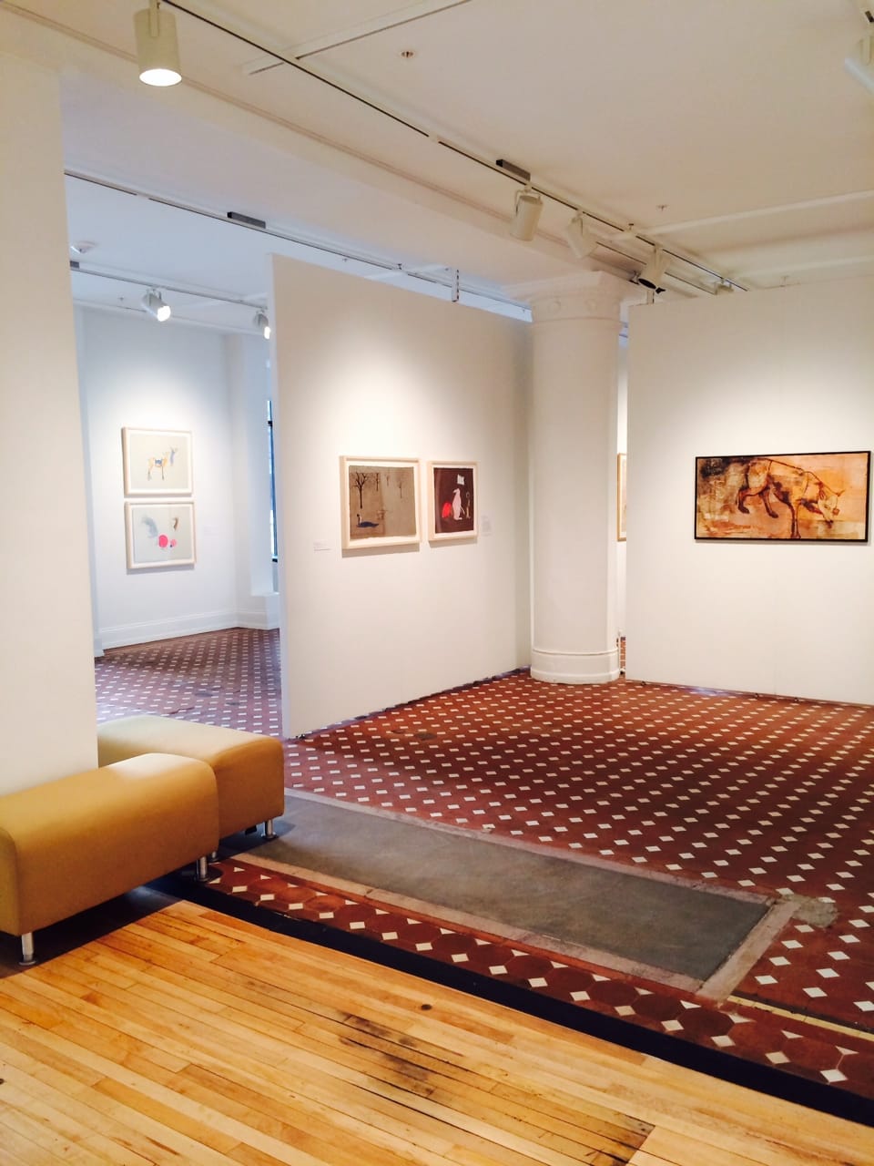 Installation view, 'Julie Buffalohead: Coyote Dreams' at the Minnesota Museum of American Art (click to enlarge)