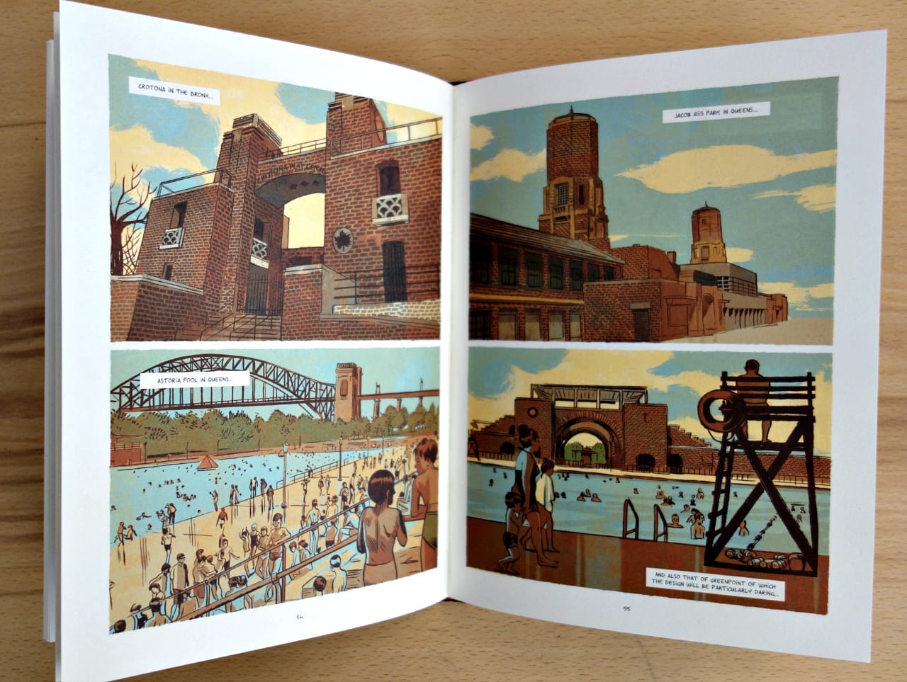 Pages from  'Robert Moses: The Master Builder of New York City'  (photograph of the book by the author for Hyperallergic)