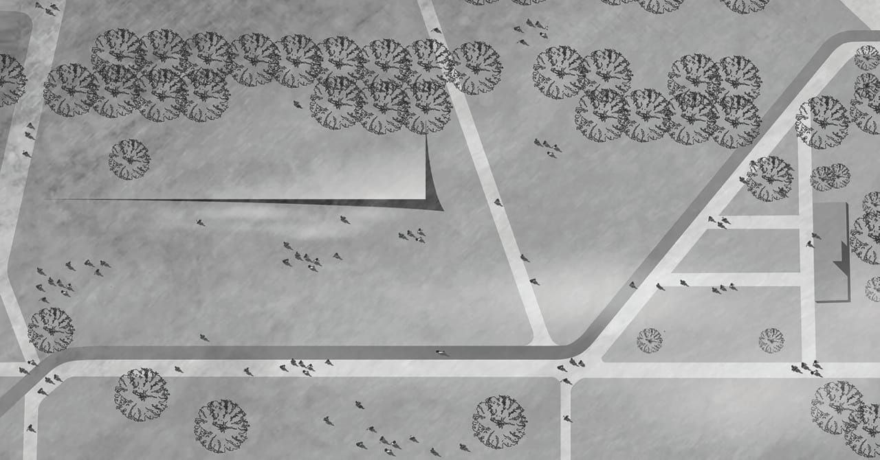 Rendering for a memorial design by Mateusz Tanski