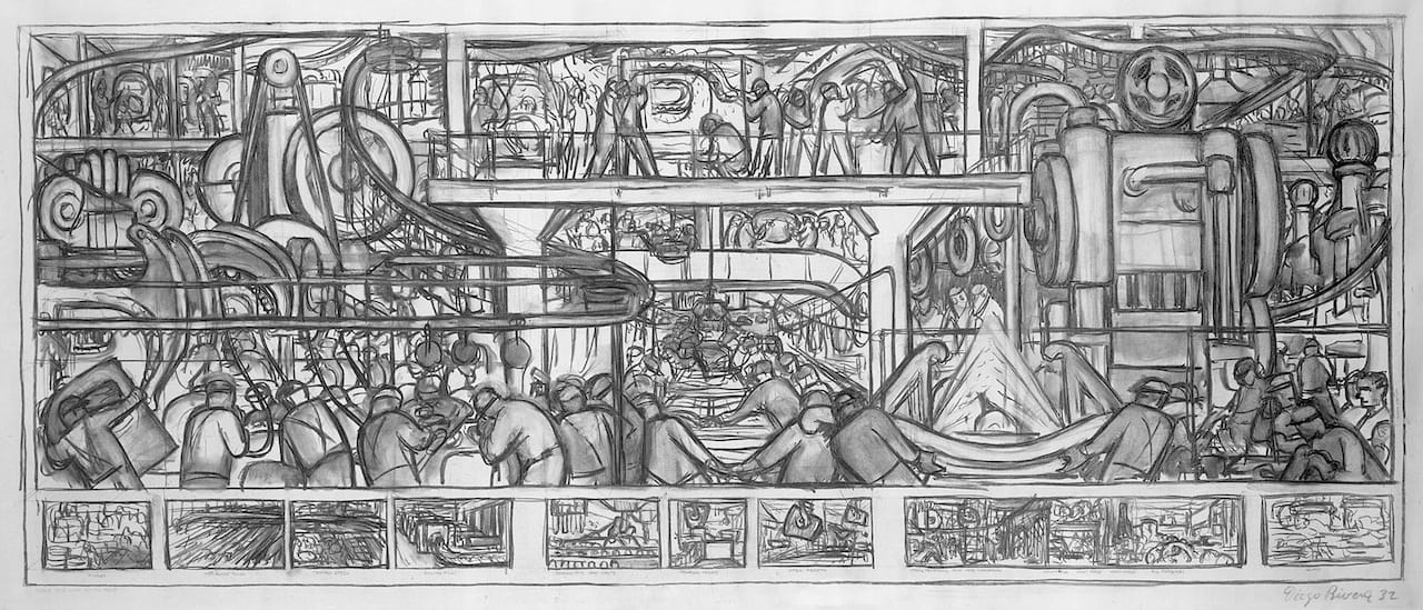 The Assembly of an Automobile - Diego Rivera (click to enlarge) 