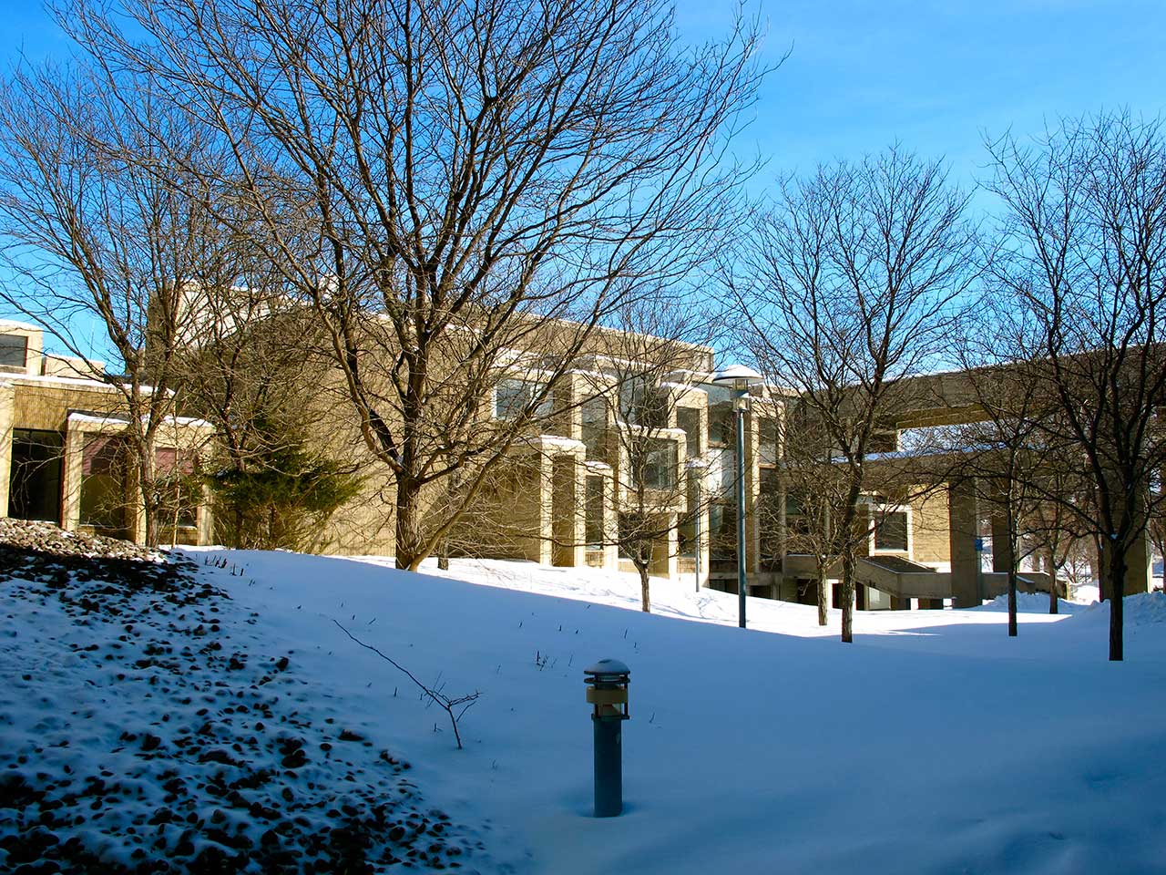 View of the building from the green