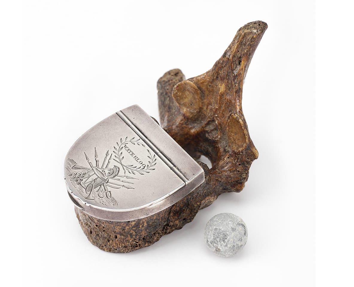 A memento mori from Colonel Holmes' vertebra. He was killed at Waterloo (courtesy a private collection)