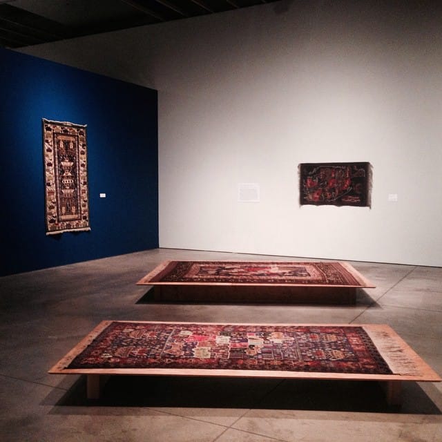 Installation view, "Afghan  War Rugs: The Art of Central Asia" at SMoCA. All images courtesy of the author for Hyperallergic