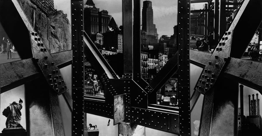 Berenice Abbott, "Photomontage, New York City" (1932), gelatin silver print. Berenice Abbott Archive, Ryerson Image Centre © Ronald Kurtz, administered by Commerce Graphics Ltd. Inc.