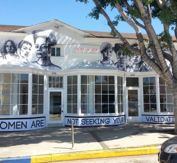 Tatyana Fazlalizadeh, "WOMEN ARE NOT SEEKING YOUR VALIDATION" (via facebook)