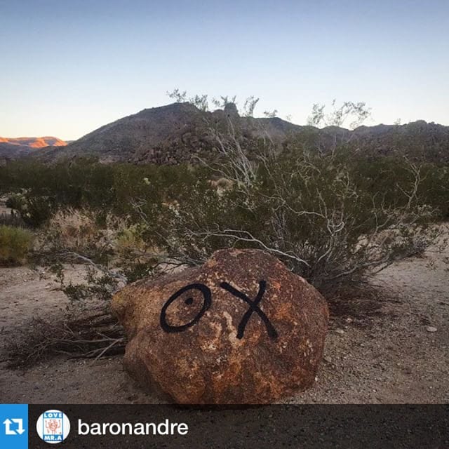 "Is @baronandre tagging inside @joshuatreenps? #Repost @baronandre with @repostapp. ・・・ #mrA rock !" (photo via Modern Hiker/Instagram)