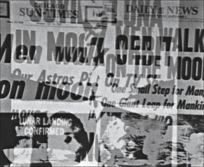 KRIWET, "Apollovision"  (1969/2005), DVD, sound, b/w, Ed. of 10, 12 min., 50 sec (via cherryandmartin.com)