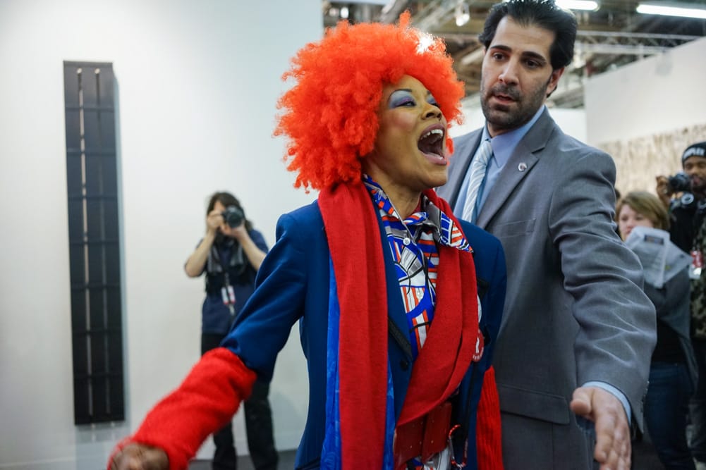 The Artists For Justice NYC demonstration at the 2015 Armory Show in New York
