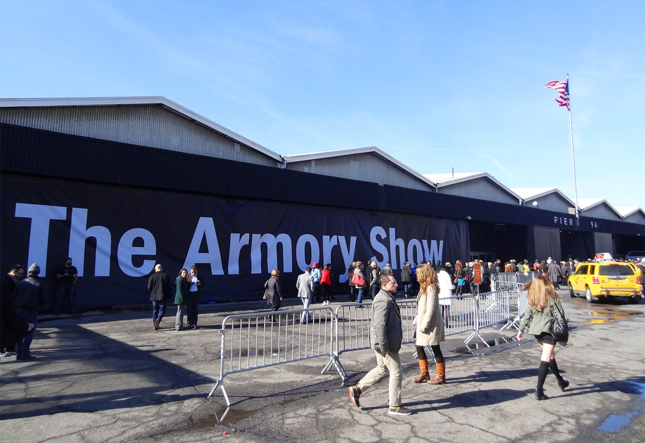 The main entrance to the Armory Show