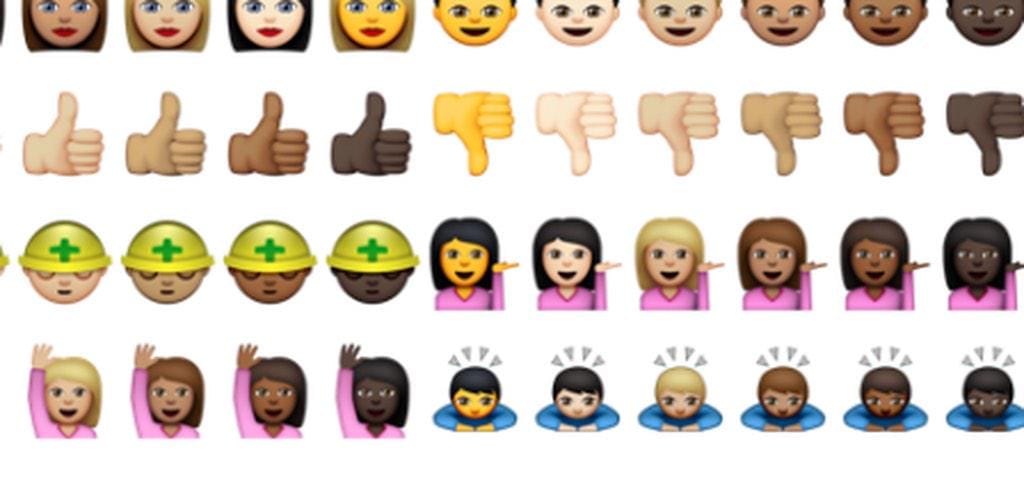 "Apple’s new diverse emoji are a great add— but what’s up with the Asian ones?..." (photo via Avianne Tan/Twitter)
