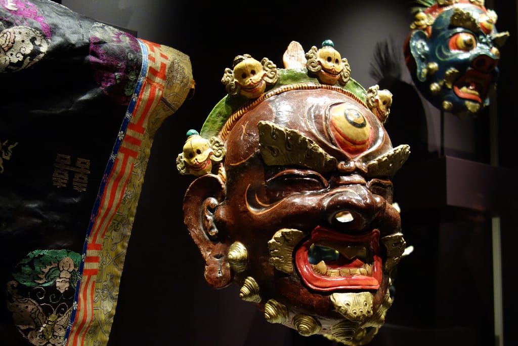 Mask of Ekajati from Mongolia, 20th century, papier-mâché, polychrome