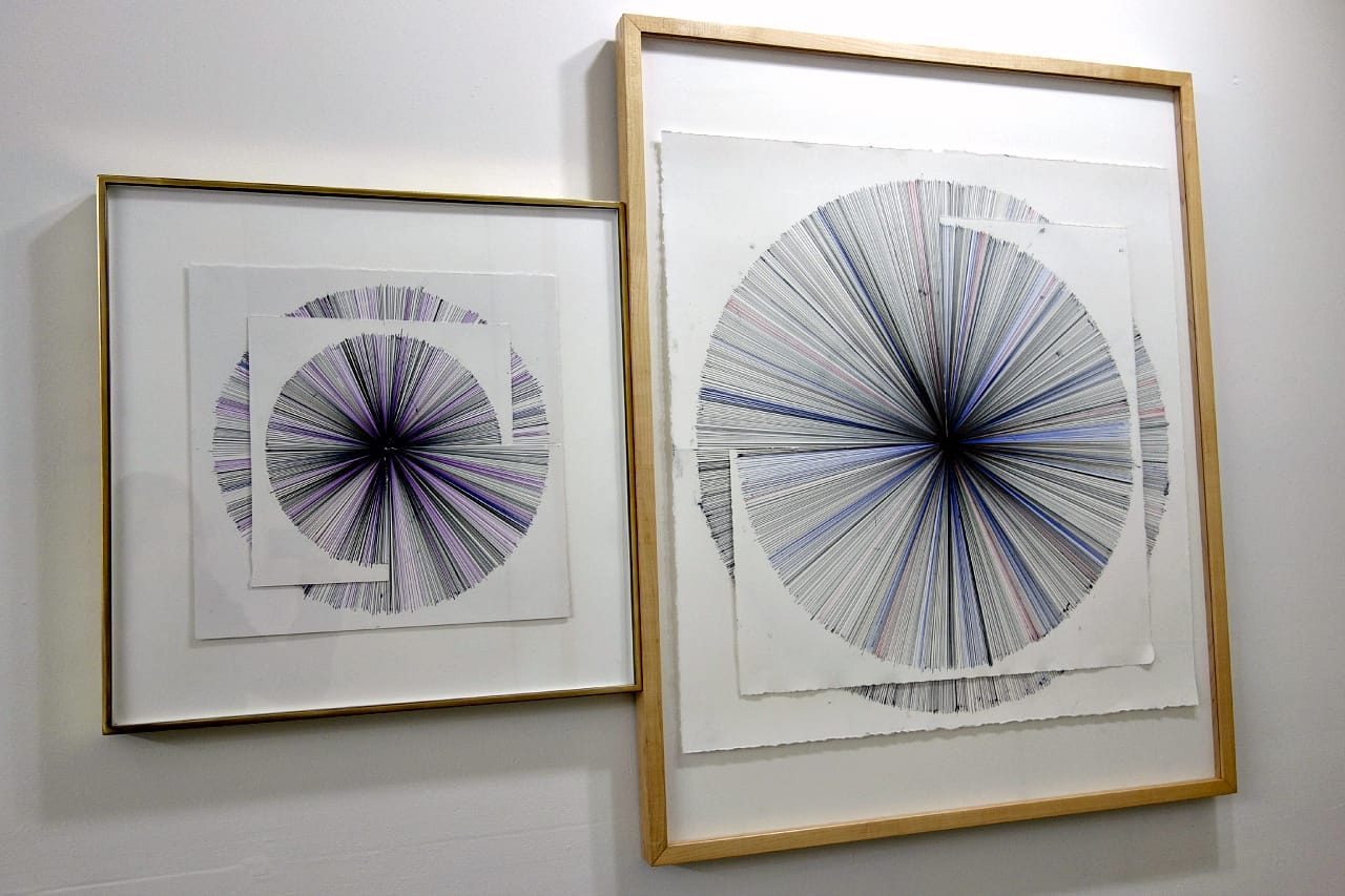 David Melrose, "Part 1" and "Part 2" (2015), ink on paper