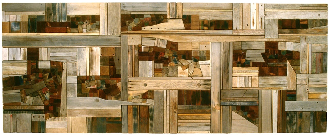 Cumulated Landscape, 1976, wood, 48x120x3 in. Collection Minnesota Museum of American Art. Gift of Honeywell, Inc.