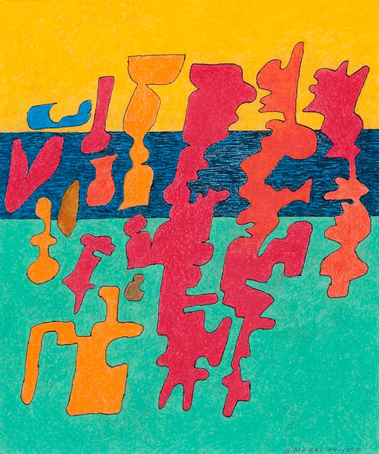 Untitled 1995, colored pencil on paper, 17 x 15 in Collection Hazel Belvo