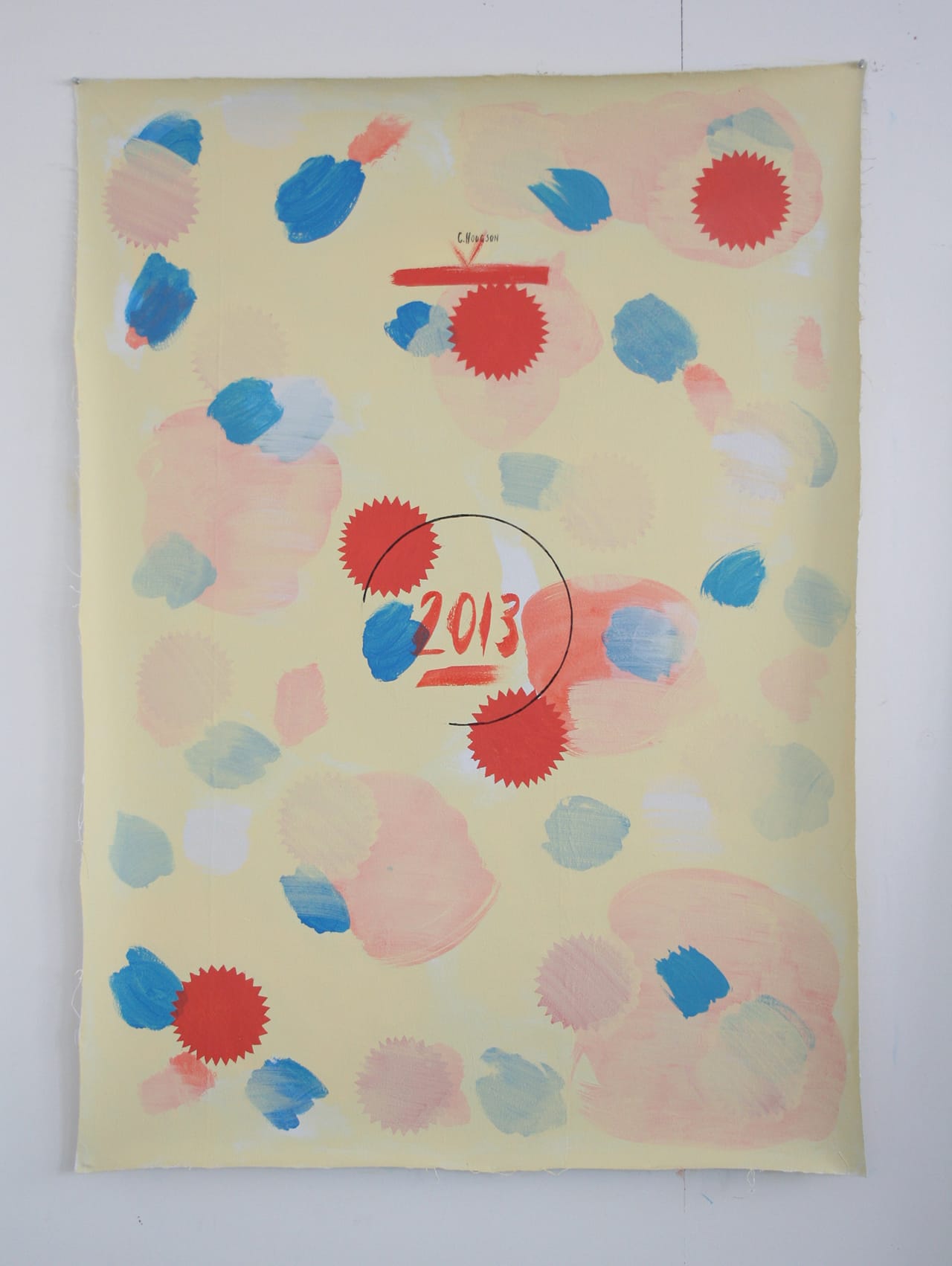 Clive Hodgson, Untitled, acrylic on unstretched canvas, 150 x105 cm