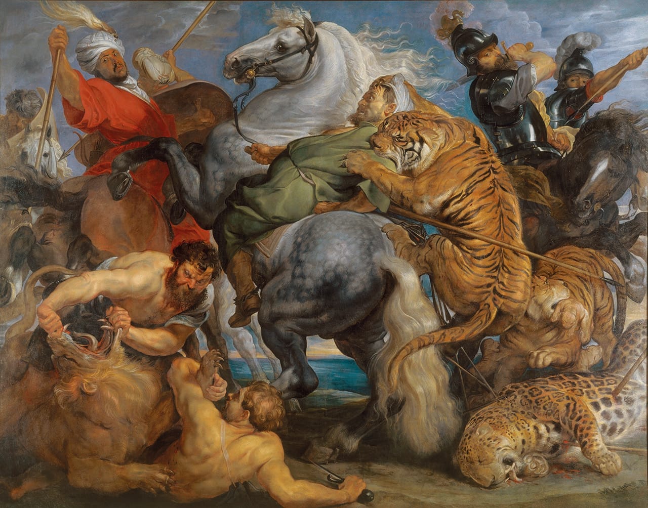 Peter Paul Rubens  Tiger, Lion and Leopard Hunt, 1616  Oil on canvas, 256 x 324.5 cm  Rennes, Musee des Beaux Arts  Photo c. MBA, Rennes, Dist. RMN-Grand Palais / Adelaide Beaudoin 