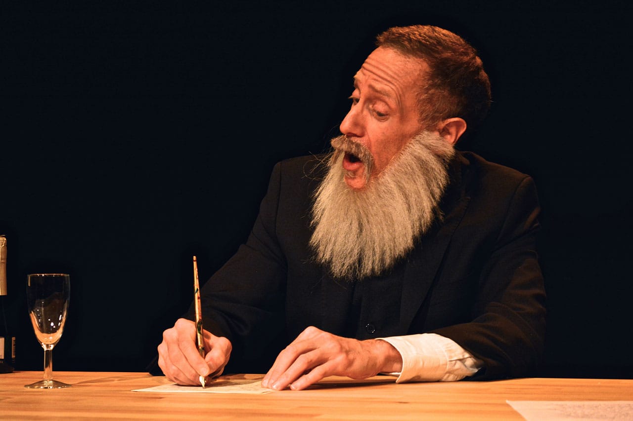 Jonathan Kline as Karl Marx in “Letters to Engels,” part of 'Money Lab' (click to enlarge)
