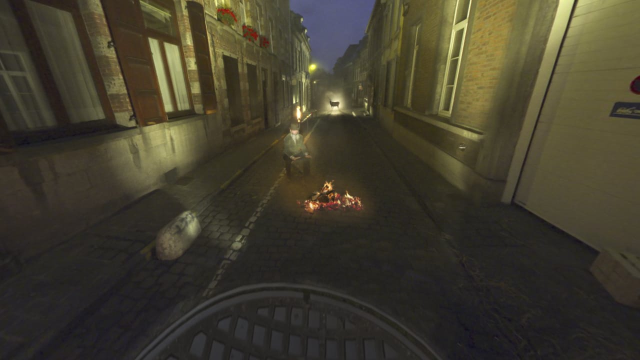 A curious scene on Rue de la Biche (Doe Street) in 'Mons Street Review'