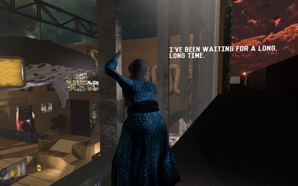 Scene from 'Off-Peak' (screenshot by the author for Hyperallergic)