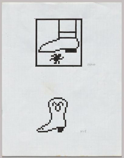 Susan Kare, "Sketches for Graphic User Interface Icon" (1982), ink on graph paper (gift of the designer, 2015, courtesy Museum of Modern Art)