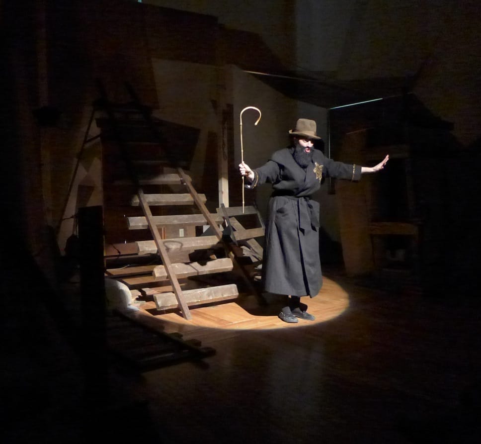 Caplan invokes a number of vaudeville and cabaret techniques 'Total Verrückt!,' all part of her multidisciplinary training with Double Edge Theatre. (click to enlarge)