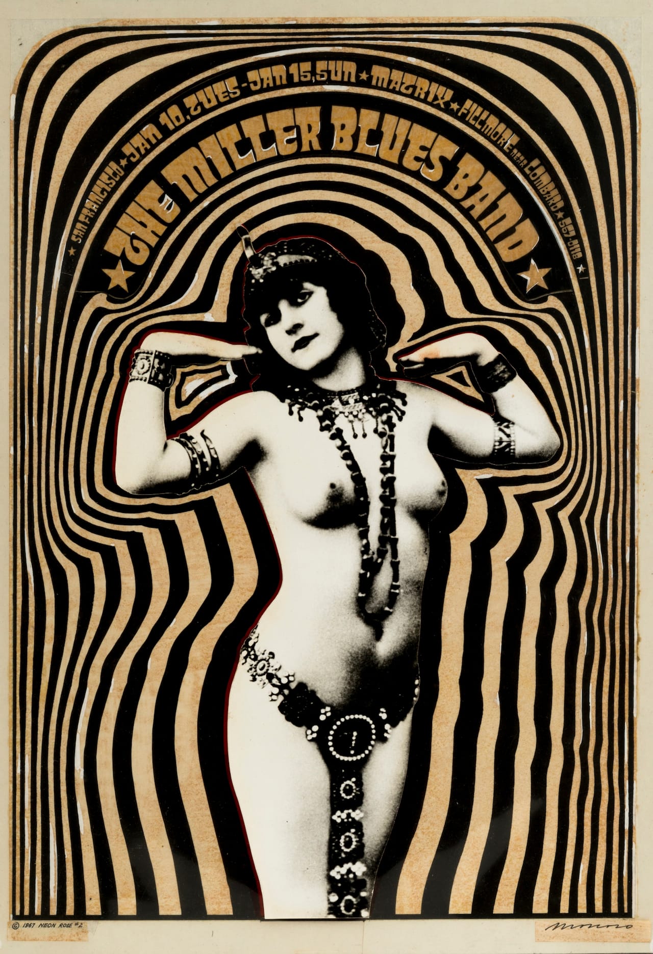 Victor Moscoso_ Miller Blues Band (Neon Rose no.2), [set of 5], 1967 Ink and photostat on paper 18.5 x 13 inches (47 x 33 cm) Inv #VM7458