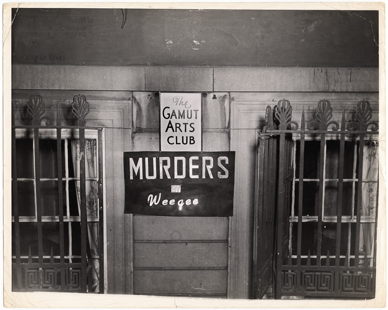 "Murders by Weegee" at the Gamut Arts Club on Washington Square (1942-45)