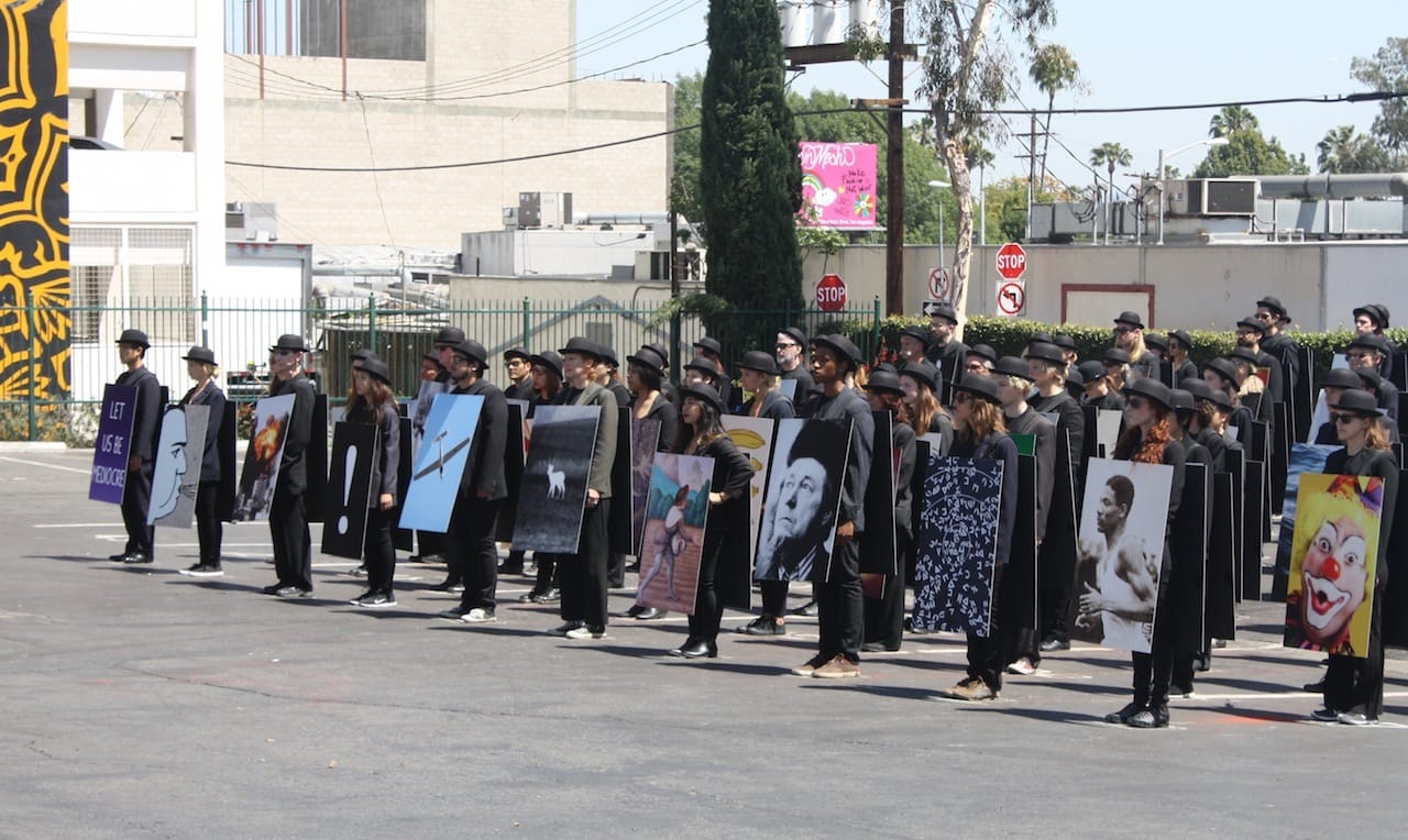Richard Kraft, "100 Walkers, West Hollywood" (all photos by the author for Hyperallergic)