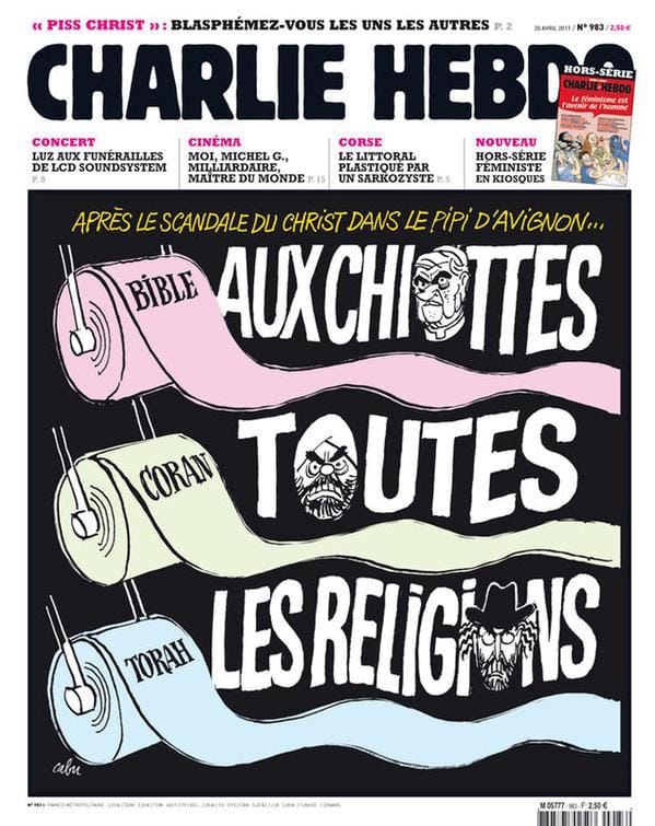 A 'Charlie Hebdo' cover (photo by Mona Okiddo-Eberhardt/Flickr)