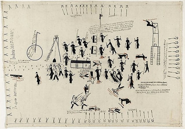 "The Arrest and Death of Sitting Bull", Thomas Stone Man (Thunkán Wicˆáša) (American, active early 20th century, North or South Dakota), 1920, Anderson O’Brien Fine Art, Omaha