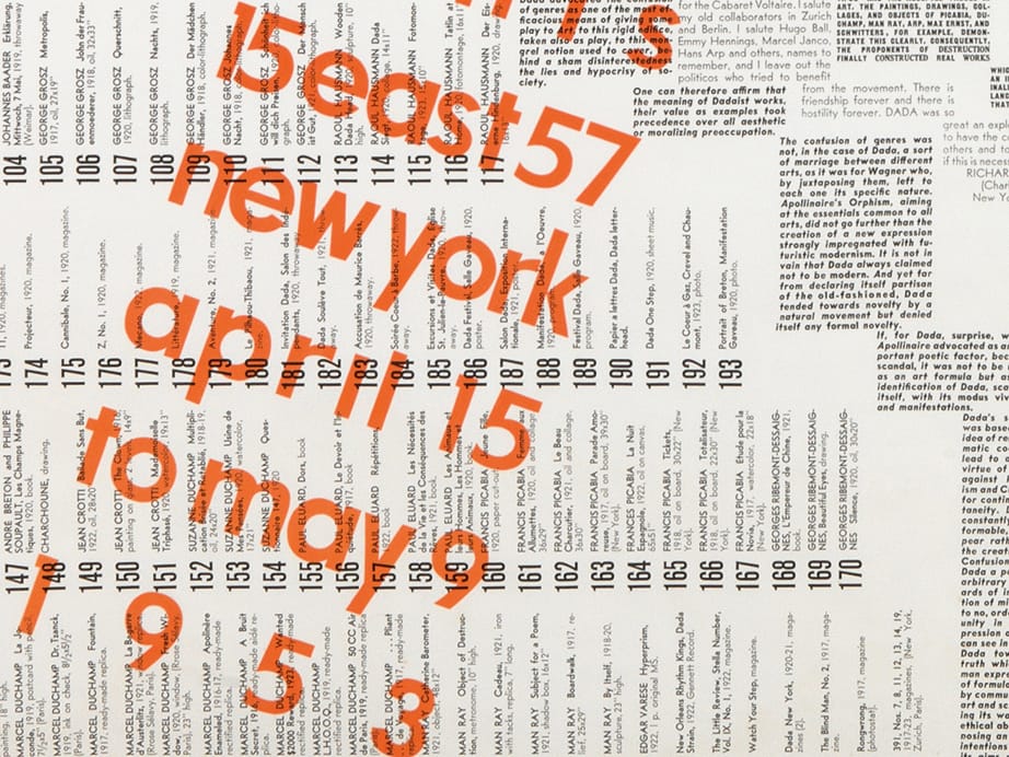 Marcel Duchamp, "Dada 1916-1923 / Sidney Janis" (1953) (detail) (Courtesy of Swann Auction Galleries)