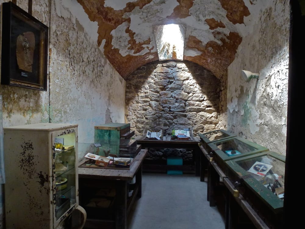 The 'Specimen' exhibition in Cell 25, Cell Block 9, Eastern State Penitentiary (photo by Greg Cowper)