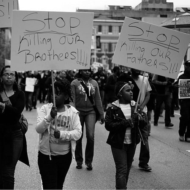 Protests for Freddie Gray in Baltimore (photo by Manon Wilkes/Instagram)