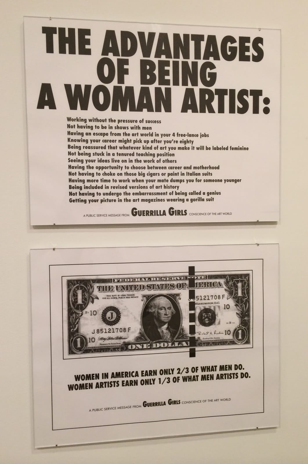 Guerrilla Girls posters from 1989 (top) and 1985 (bottom) (click to enlarge)