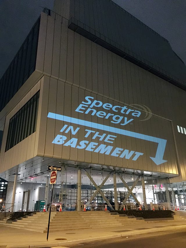 One of the projects by The Illuminator during Tuesday night's #WhitneyPipeline "inauguration"