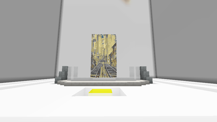 Inside the Tate looking at a work by Nevinson. 